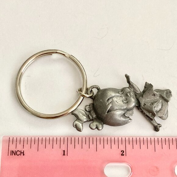 Vintage Pebbles Flintstone Keyring Keychain Warner Bros Charm Bam Bam - Picture 9 of 9